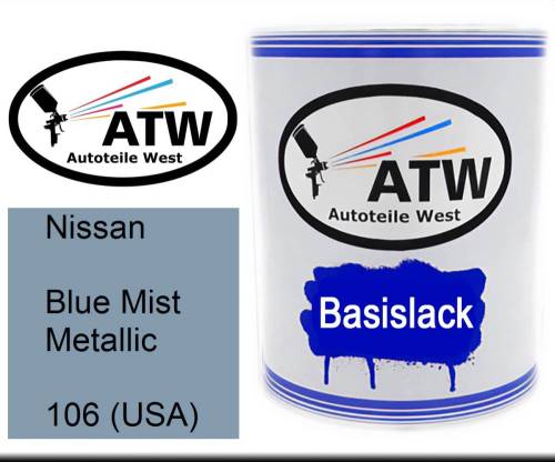 Nissan, Blue Mist Metallic, 106 (USA): 1L Lackdose, von ATW Autoteile West.